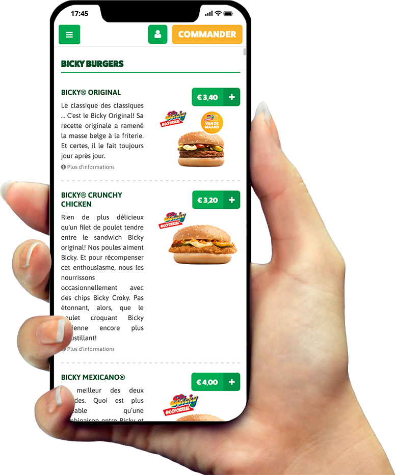 Exemple de notre application sur smartphone